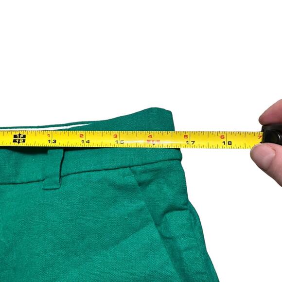 J. Crew Linen and Cotton Green Scalloped Edge Shorts size 8 - Picture 5 of 6